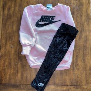 Nike Kids Pink Top and Black Leggings